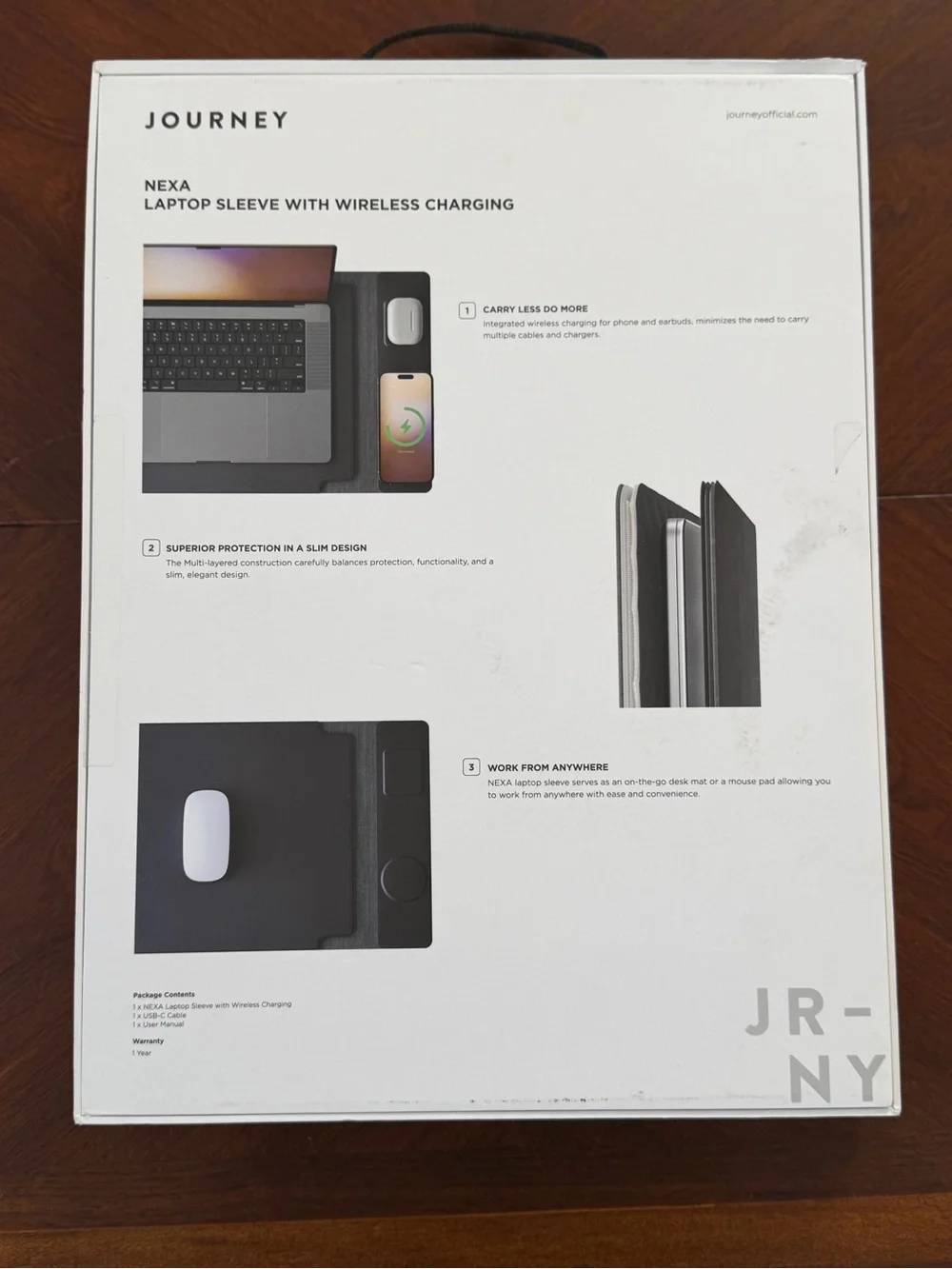Nexa Gray Laptop Sleeve with Wireless Charging